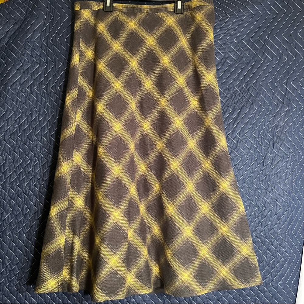 Mid length Vintage Green Plaid Dark academia Cato Skirt